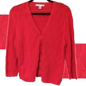 Tomato Red, Diamond Weave CAbi Cardigan/Top